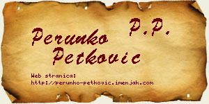 Perunko Petković vizit kartica